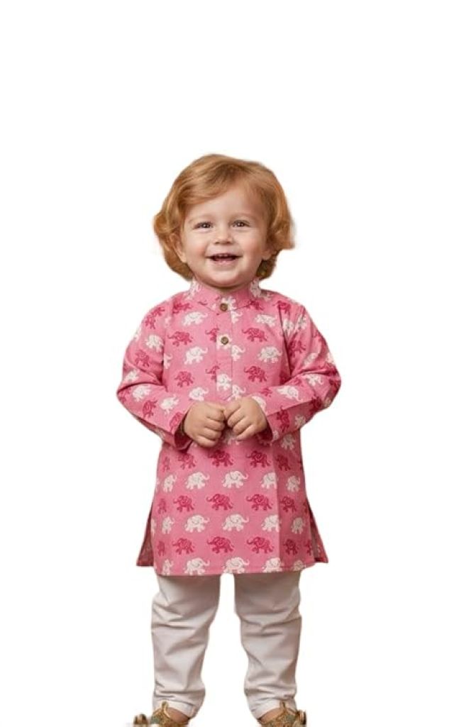 Boys Pure Cotton Ethnic Kurta with Pyjama | Lightweight Traditional Indian Clothing | Cultural Events, School Functions, Special Occasions for Kids